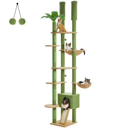 Arbre à chat vert sur fond blanc